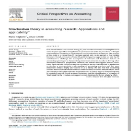مقاله ISI حسابداری با عنوان نظریه ساختاری تحقیقات حسابداری: نرم افزار و کاربرد