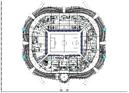 فایل اتوکد طراحی استادیوم ورزشی همراه با پلان دقیق