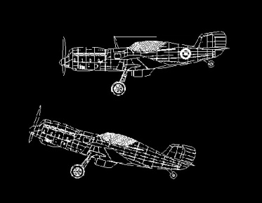 فایل اتوکد آبجکت هواپیمای جنگنده قدیمی