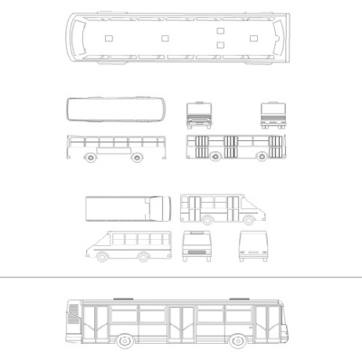 فایل اتوکد آبجکت اتوبوس مسافربری درون شهری