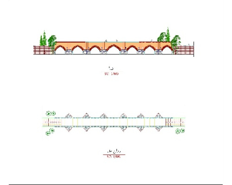 دانلود نقشه اتوکد پل تاریخی هفت چشمه اردبیل