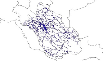 نقشه GIS راههای استان فارس با آخرین تغییرات سال 96در فرمت Shapefile