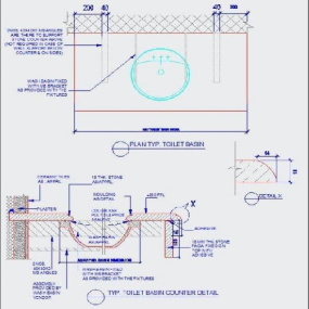فایل اتوکد آبجکت طراحی جزئیات سینک روشویی سرویس بهداشتی سنگی و اتصالات آن