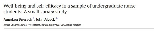 دانلود ترجمه مقاله Well-being and self-efficacy in a sample of undergraduate nurse students: A small survey study