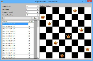 پروژه آماده 8-وزیر با الگوریتم ژنتیک به زبان سی شارپ #C
