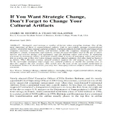 ترجمه مقالات لاتین 2014 رشته مدیریت: If You Want Strategic Change, Don’t Forget to Change Your Cultural Artifacts