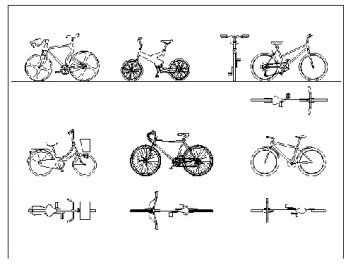 فایل اتوکد آبجکت انواع دوچرخه سواری