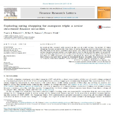 ترجمه مقالات لاتین 2017 رشته مدیریت: Exploring rating shopping for european triple a senior structured finance securities