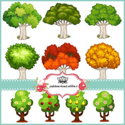 وکتور درخت های متنوع از سایت فتولیا