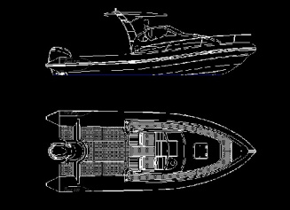 فایل اتوکد آبجکت قایق موتوری