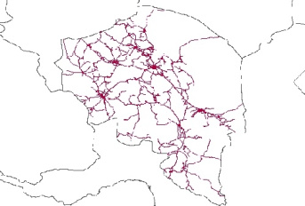 نقشه GIS راههای استان کرمان با آخرین تغییرات سال 96در فرمت Shapefile