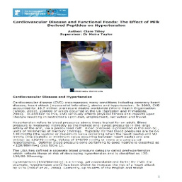 اصل و ترجمه مقاله لاتین Cardiovascular Disease and Functional Foods: The Effect of Milk Derived Peptides on Hypertension