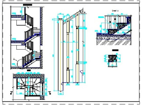 فایل اتوکد طراحی جزئیات راه پله چوبی