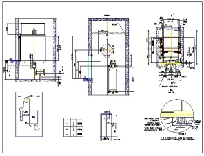 فایل اتوکد آبجکت طراحی جزئیات آسانسور و بالابر
