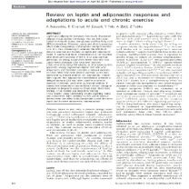 اصل و ترجمه مقاله لاتین Review on leptin and adiponectin responses and adaptations to acute and chronic exercise