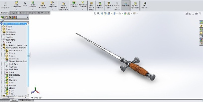 طراحی مدل  سه بعدی شمشیر در نرم افزار سالید ورک