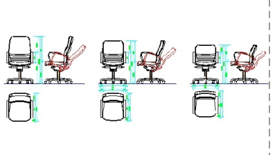 فایل اتوکد آبجکت انواع صندلی اداری با ابعاد و اندازه های دقیق