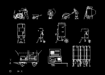 فایل اتوکد آبجکت انواع تجهیزات ساختمان سازی