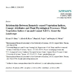 ژورنال Relationship Between Remotely-sensed Vegetation Indices, Canopy Attributes and Plant Physiological Processes: What Vegetation Indices Can and Cannot Tell Us About the L