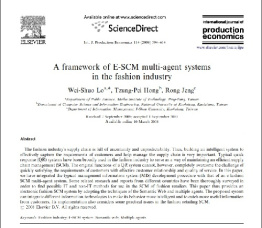 ترجمه مقاله انگلیسی ISI چارچوبی از سیستم‌های چند عاملی مدیریت زنجیره تأمین الکترونیکی (E-SCM) در صنعت مُد