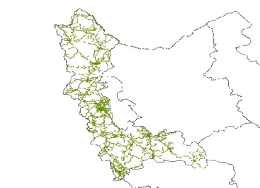 نقشه GIS راههای استان آذربایجان غربی با آخرین تغییرات سال 96در فرمت Shapefile