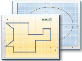 Surveying: Planar Area Calculator + Ellipse Tool in Excel داشبورد نقشه برداری: این برنامه  شما را قادر می سازد که دو نوع محاسبه معمول در نقشه برداری 1) محاسبه مساحت یک زمین مس