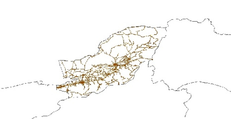 نقشه GIS راههای استان گلستان با آخرین تغییرات سال 96در فرمت Shapefile