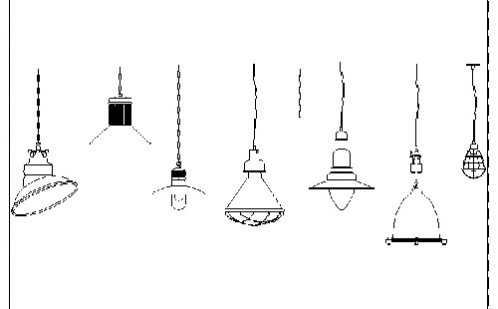 فایل اتوکد آبجکت انواع چراغ های سقفی مدرن