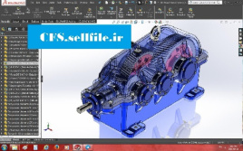گیربکس  طراحی شده در نرم افزار سالیدورک