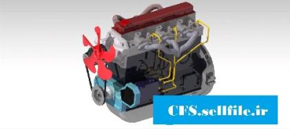 موتور چهار سیلندر  طراحی شده در نرم افزار کتیا , پرژه موتور با نرم افزار طراحی مهندسی کتیا