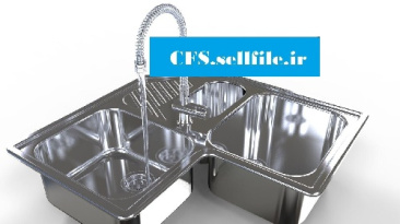 سینک ظرف شویی طراحی شده در نرم افزار سالیدورک , سینک ظرفشویی طراحی شده در سالیدورک