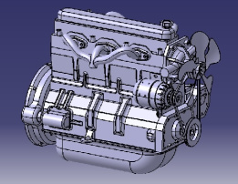 موتور چهار سیلندر  طراحی شده در نرم افزار کتیا , پرژه موتور با نرم افزار طراحی مهندسی کتیا