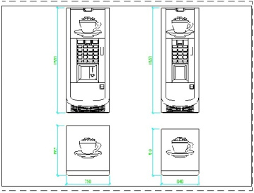فایل اتوکد آبجکت ماشین خودکار فروش قهوه