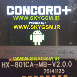 فایل فلش CONCORD+ T692 با مشخصه برد  HX-801CA-MB-V2.0.0  و پردازشگر CPU MT6572