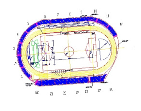 فایل اتوکد طراحی استادیوم ورزشی