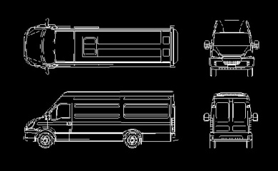 فایل اتوکد آبجکت خودرروی مینی بوس ایویکو