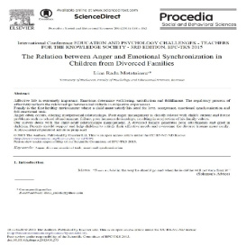 اصل و ترجمه مقاله لاتین روانشناسی 2015 : The Relation between Anger and Emotional Synchronization in Children from Divorced Families