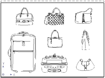 فایل اتوکد آبجکت انواع چمدان و کیف