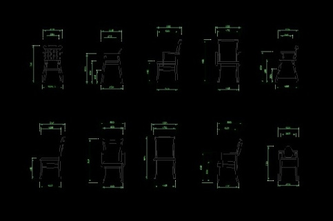 فایل اتوکد آبجکت انواع صندلی چوبی