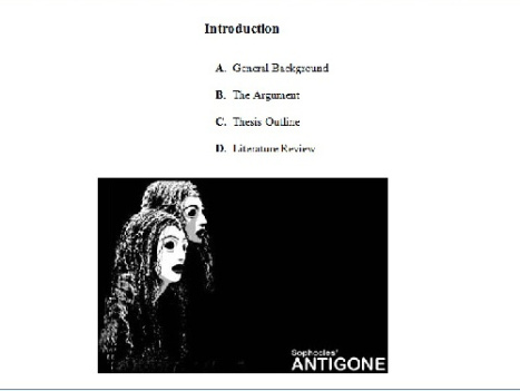 پروژه لیسانس مطالعه ی فمینیستی نمایشنامه آنتیگونه اثر سوفوکل A Feminist Reading of Sophocles Antigone