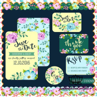 وکتور کارت دعوت عروسی | wedding invitation spring flower