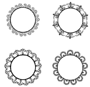 وکتور کادر دایره - حاشیه متن -لگو - گل و بوته -کادر