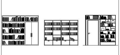 فایل اتوکد آبجکت انواع قفسه کتاب