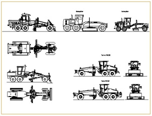 فایل اتوکد آبجکت انواع ماشین آلات راهسازی (گریدر)