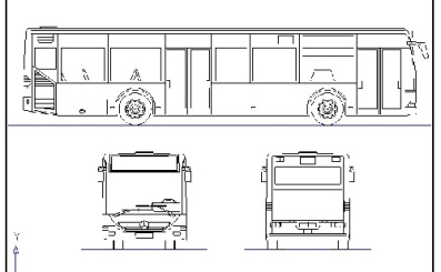 فایل اتوکد آبجکت اتوبوس مرسدس بنز Citaro