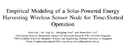 مدل سازی تجربی گره حسگر بی سیم برداشت انرژی مبتنی بر تغذیه خورشیدی برای عملیات شکاف زمانی