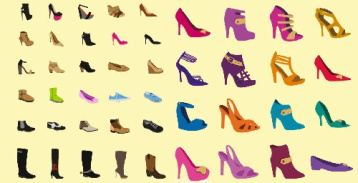 وکتور کفش زنانه -پوتین-پاشنه بلند-بابت -(36 وکتور)فایل کورل