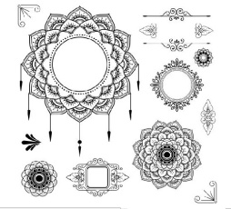 وکتور کادر -گل هندسی شیک -فایل کورل