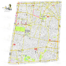 نقشه ژئورفرنس(زمین مرجع) شده منطقه 12 شهر تهران سال 96 با کیفیت بسیار بالا در فرمت GeoTiff به همراه شیپ فایل معابر منطقه