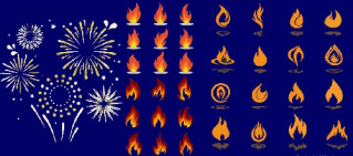 وکتور شعله آتش-لگوی شعله آتش-آتش بازی -فایل کورل